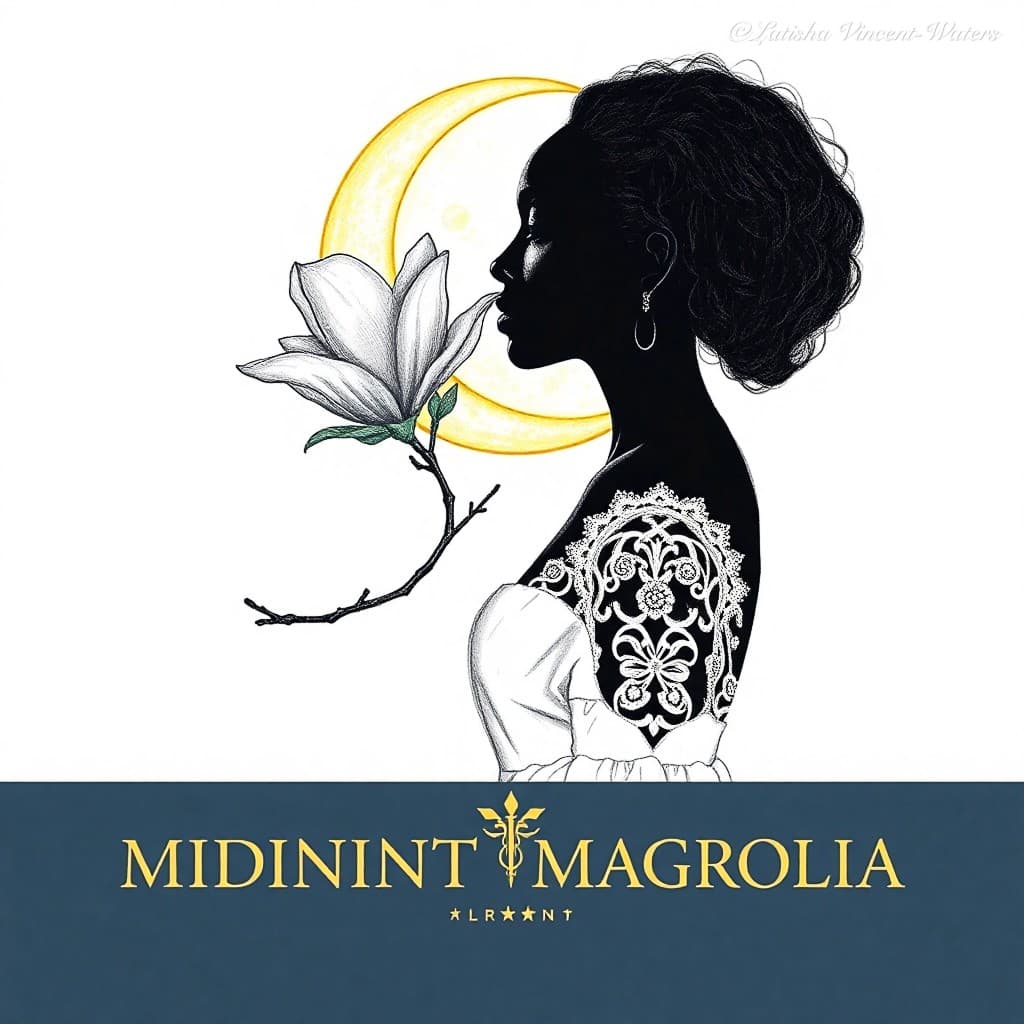 Magnolia bloom illustration from the Midnight Magnolia library